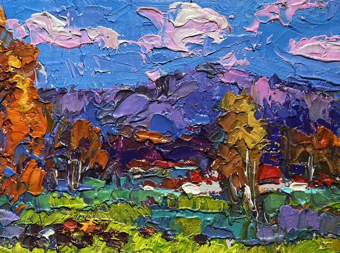 Oil painting Early in the morning in the field Alex Kalenyuk - 7