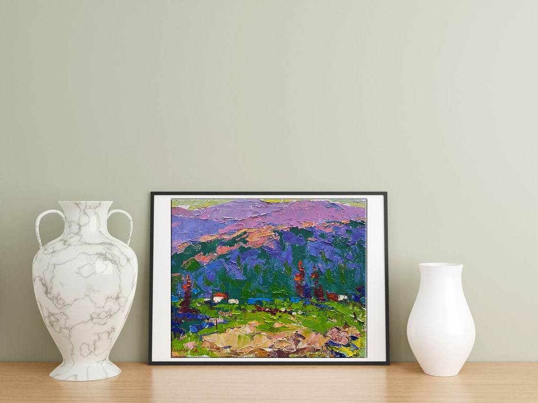 Oil painting Sunny day in the mountains Alex Kalenyuk - 3