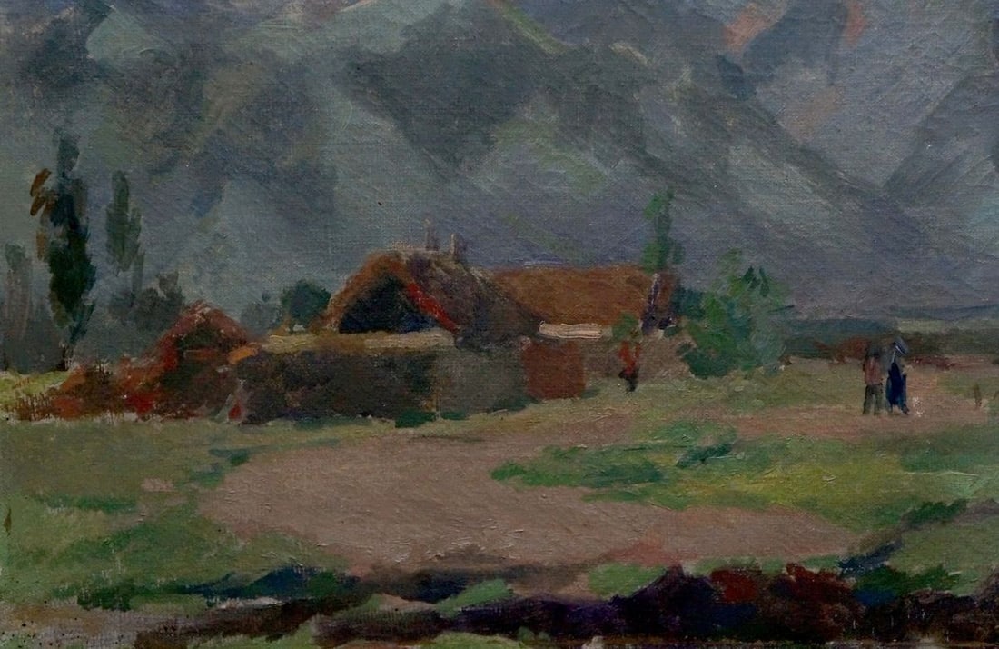 Oil painting Landscape in the mountains - 2