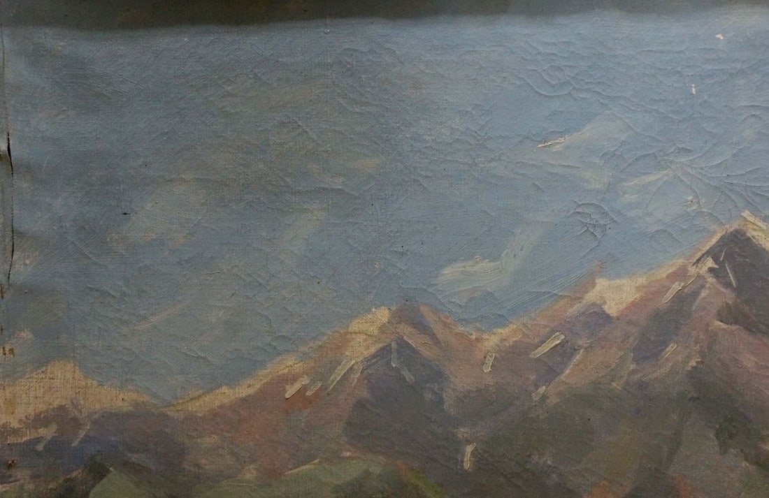 Oil painting Landscape in the mountains - 3