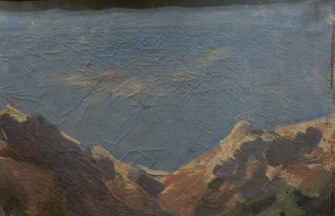 Oil painting Landscape in the mountains - 4