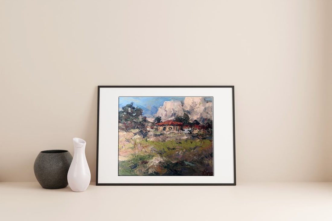 Oil painting A village in the mountains Alexander Nikolaevich Cherednichenko - 2