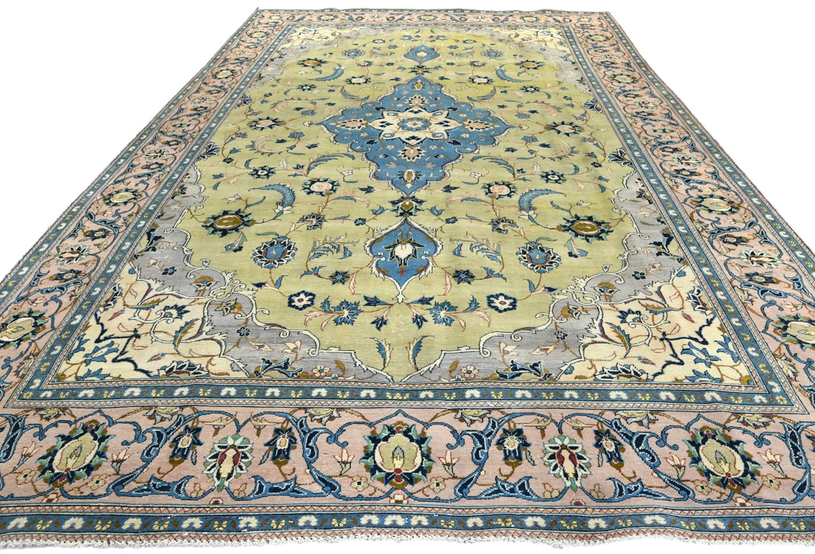 Semi Antique Muted Floral 8X13 Distressed Vintage Oriental Rug - 10