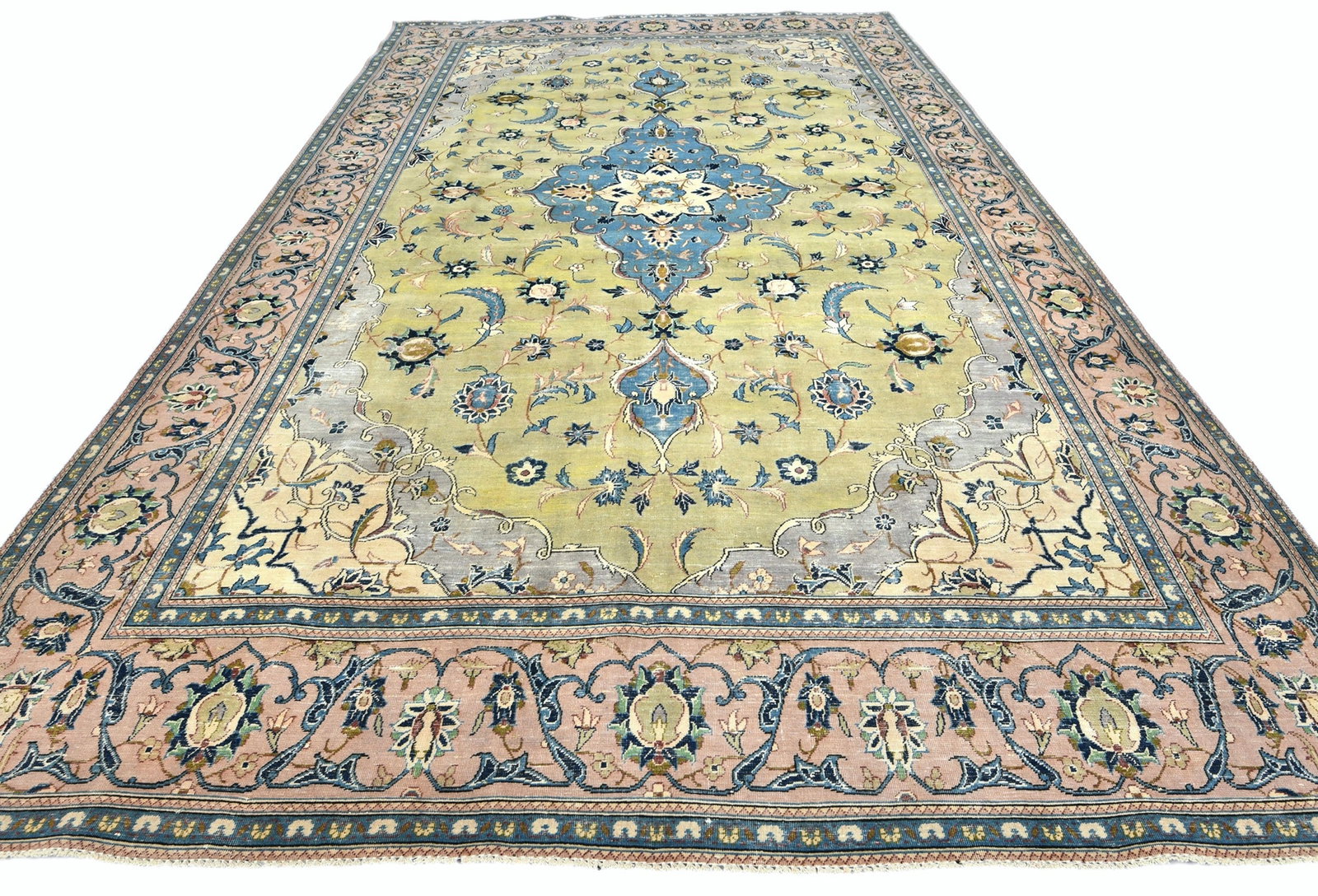 Semi Antique Muted Floral 8X13 Distressed Vintage Oriental Rug - 3