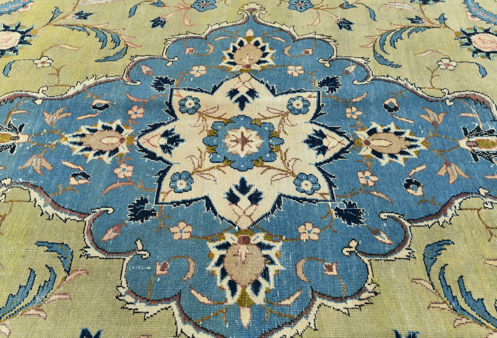 Semi Antique Muted Floral 8X13 Distressed Vintage Oriental Rug - 6