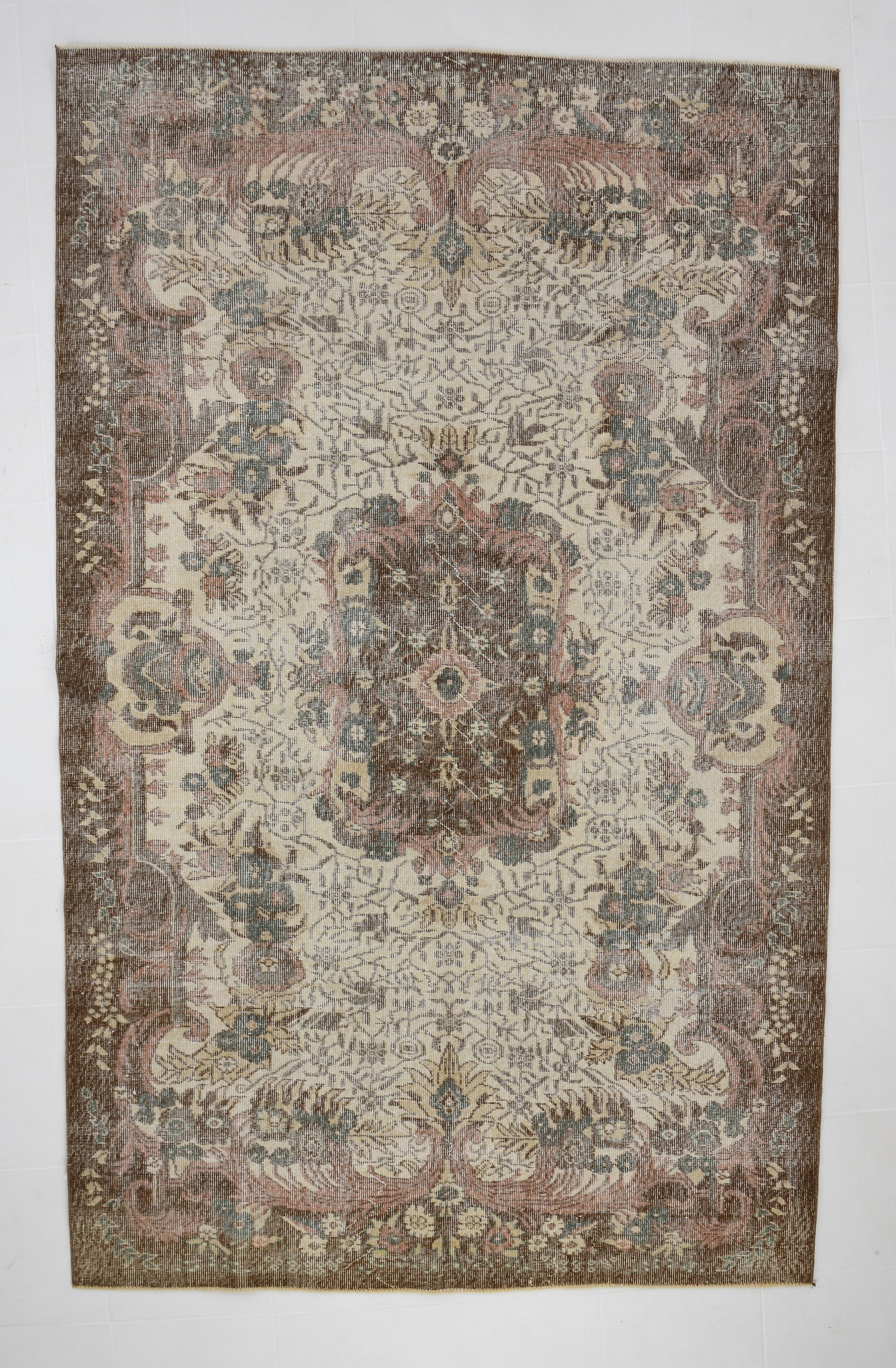 6'1'' x 9'9'' Handmade Vintage Wool Rug - 18396: Title: 6'1'' x 9'9'' Handmade Vintage Wool Rug - 18396 Description:6'1'' x 9'9'' Handmade Vintage Wool Rug - 18396 Origin:Turkiye Date/Period:1960-90 Materials:Wool,Cotton Dimension:6'1''x9'9'' ft,