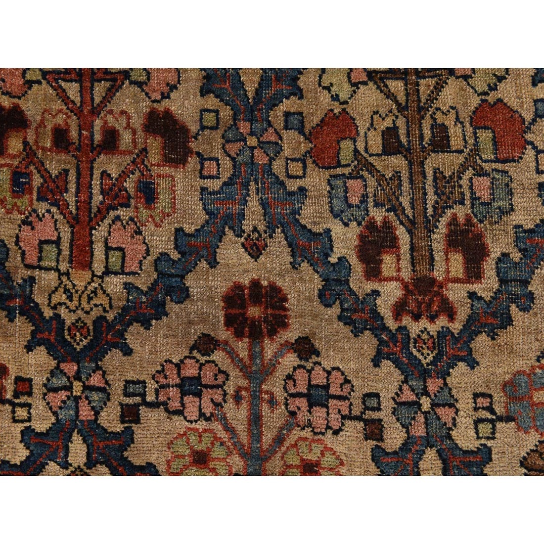 Brown Antique Persian Bidjar Hand Knotted Pure Wool Even Wear Rug - 6