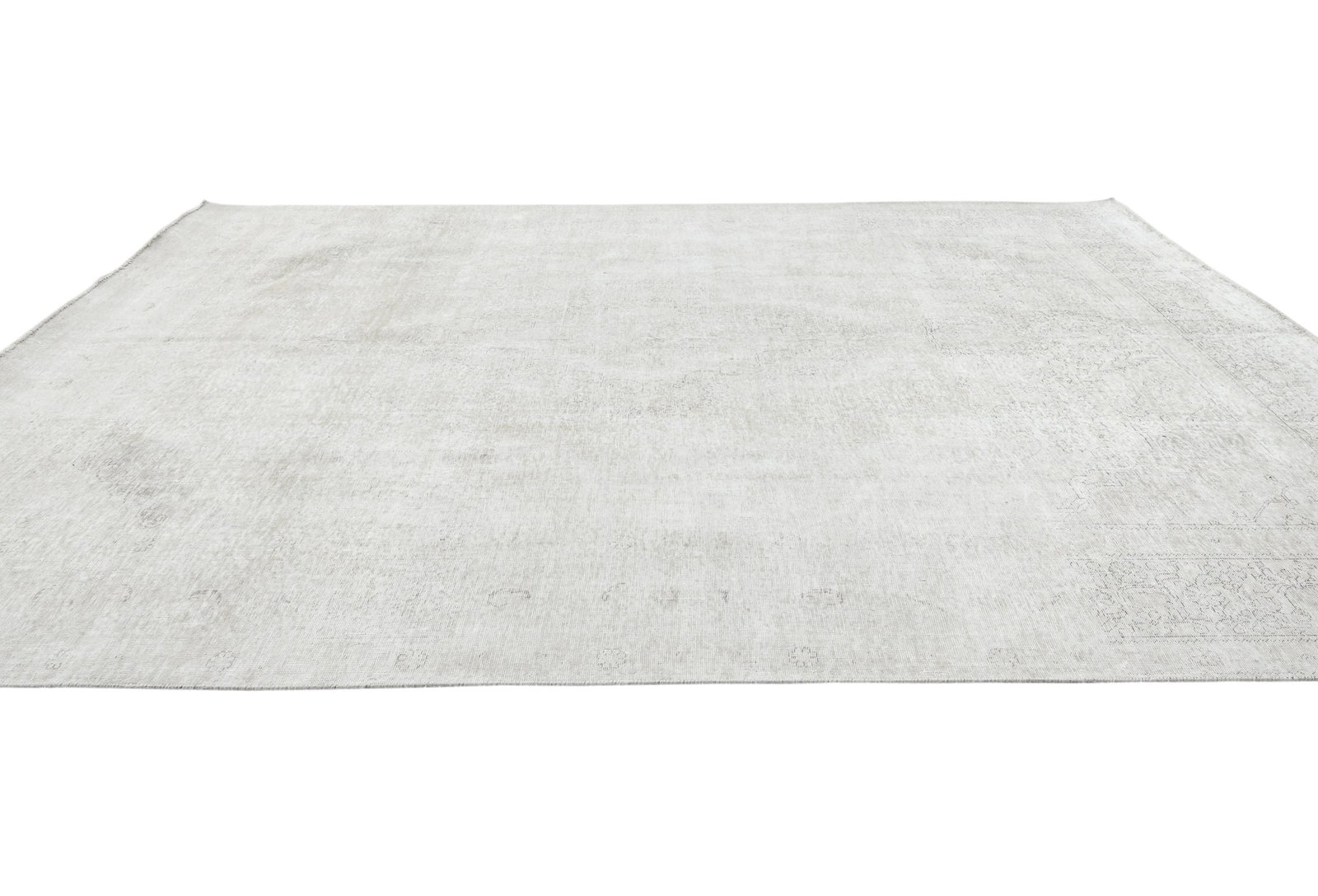 Antique Muted Beige Floral 9'8X12'5 Distressed Vintage Oriental Rug - 5