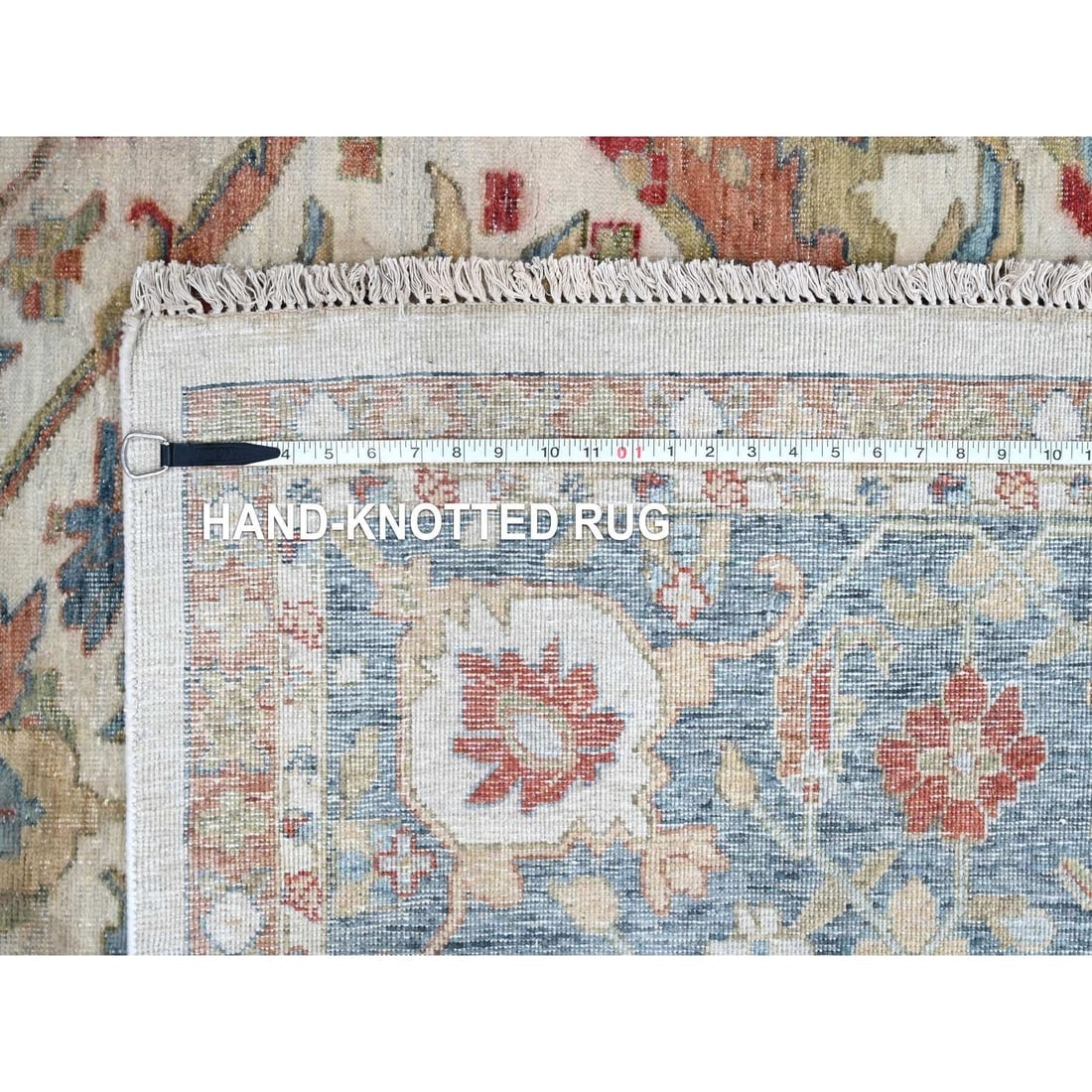 Pearl White 100% Wool Hand Knotted Antiqued Persian Distressed XL Rug - 11