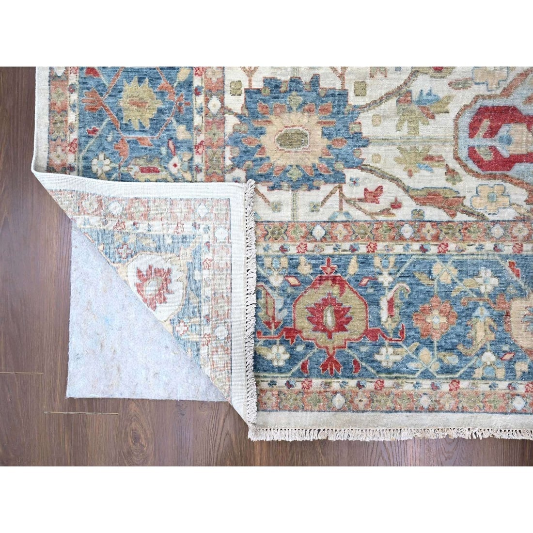 Pearl White 100% Wool Hand Knotted Antiqued Persian Distressed XL Rug - 4