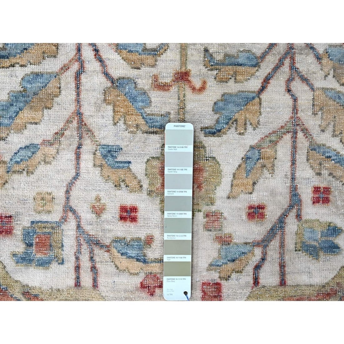 Pearl White 100% Wool Hand Knotted Antiqued Persian Distressed XL Rug - 7