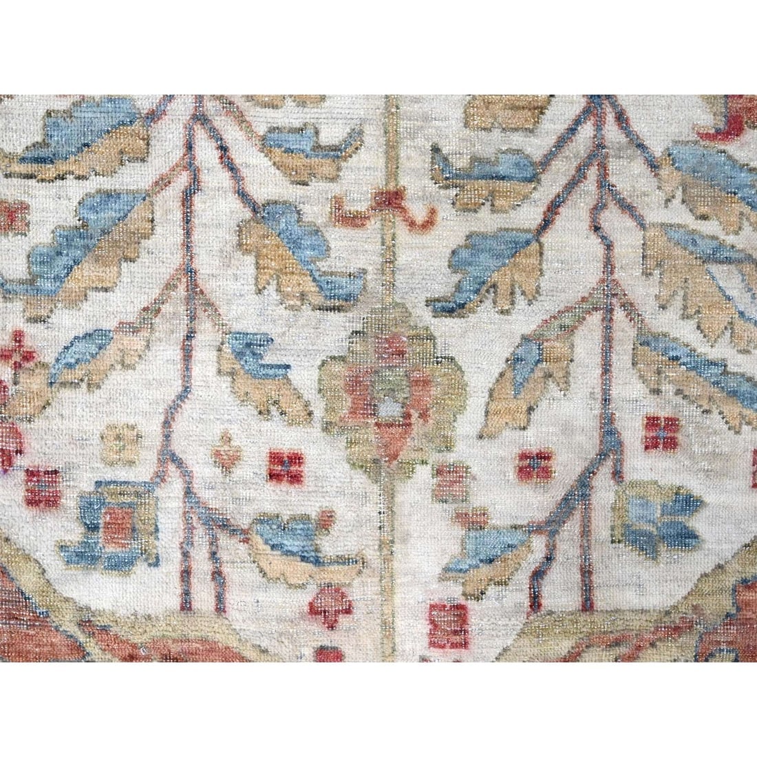Pearl White 100% Wool Hand Knotted Antiqued Persian Distressed XL Rug - 8