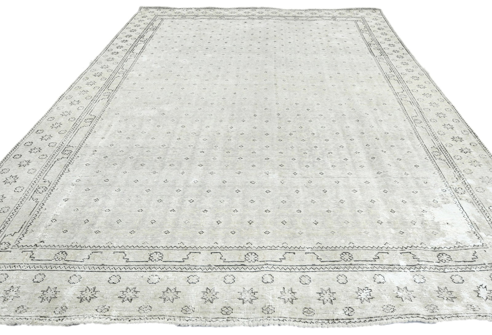 Antique Muted Floral 7'5X10'6 Distressed Vintage Oriental Rug - 10