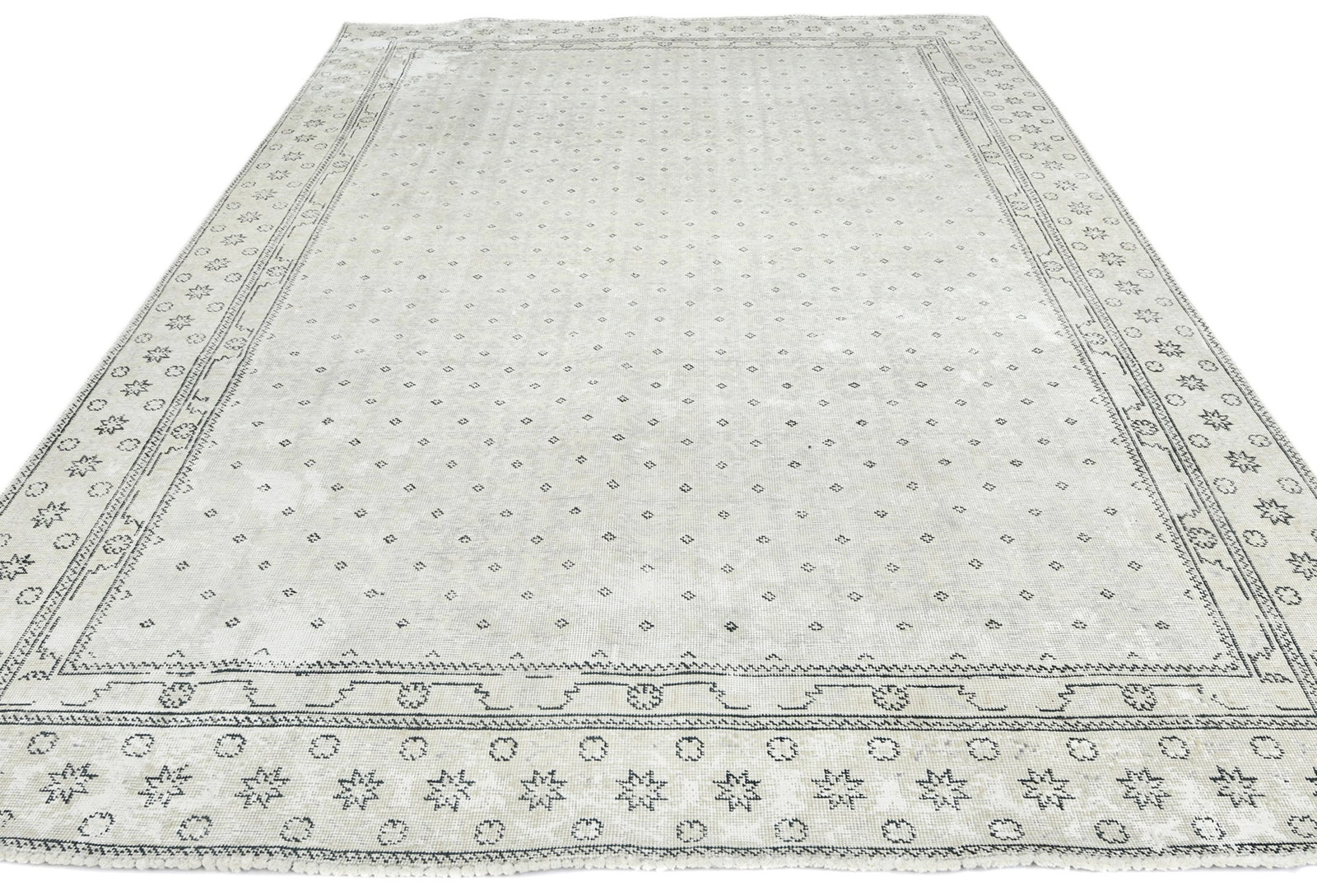 Antique Muted Floral 7'5X10'6 Distressed Vintage Oriental Rug - 3