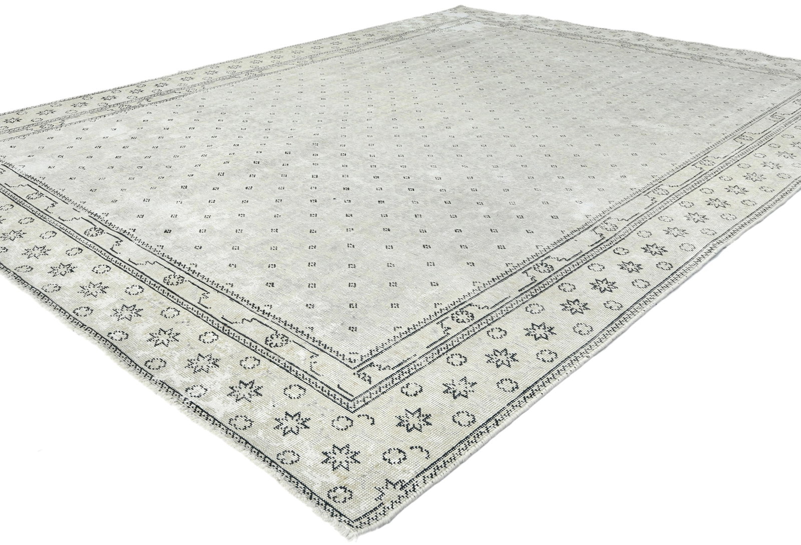 Antique Muted Floral 7'5X10'6 Distressed Vintage Oriental Rug - 4