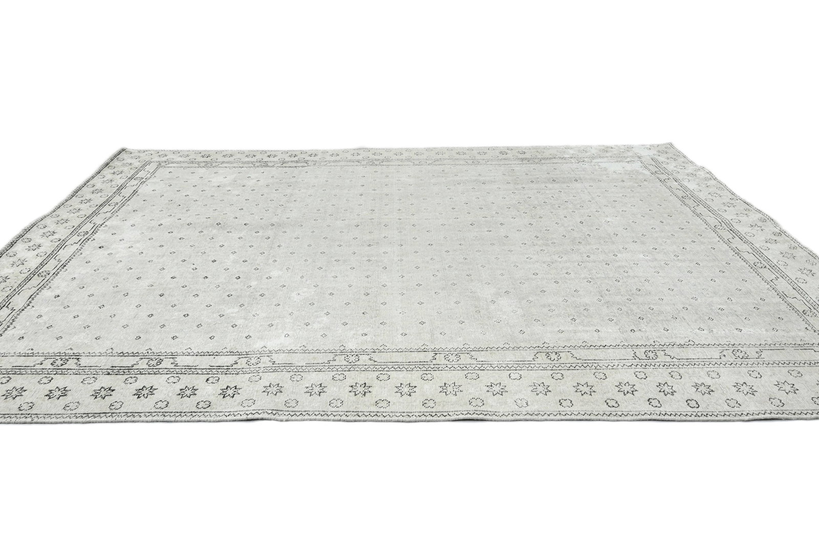 Antique Muted Floral 7'5X10'6 Distressed Vintage Oriental Rug - 5