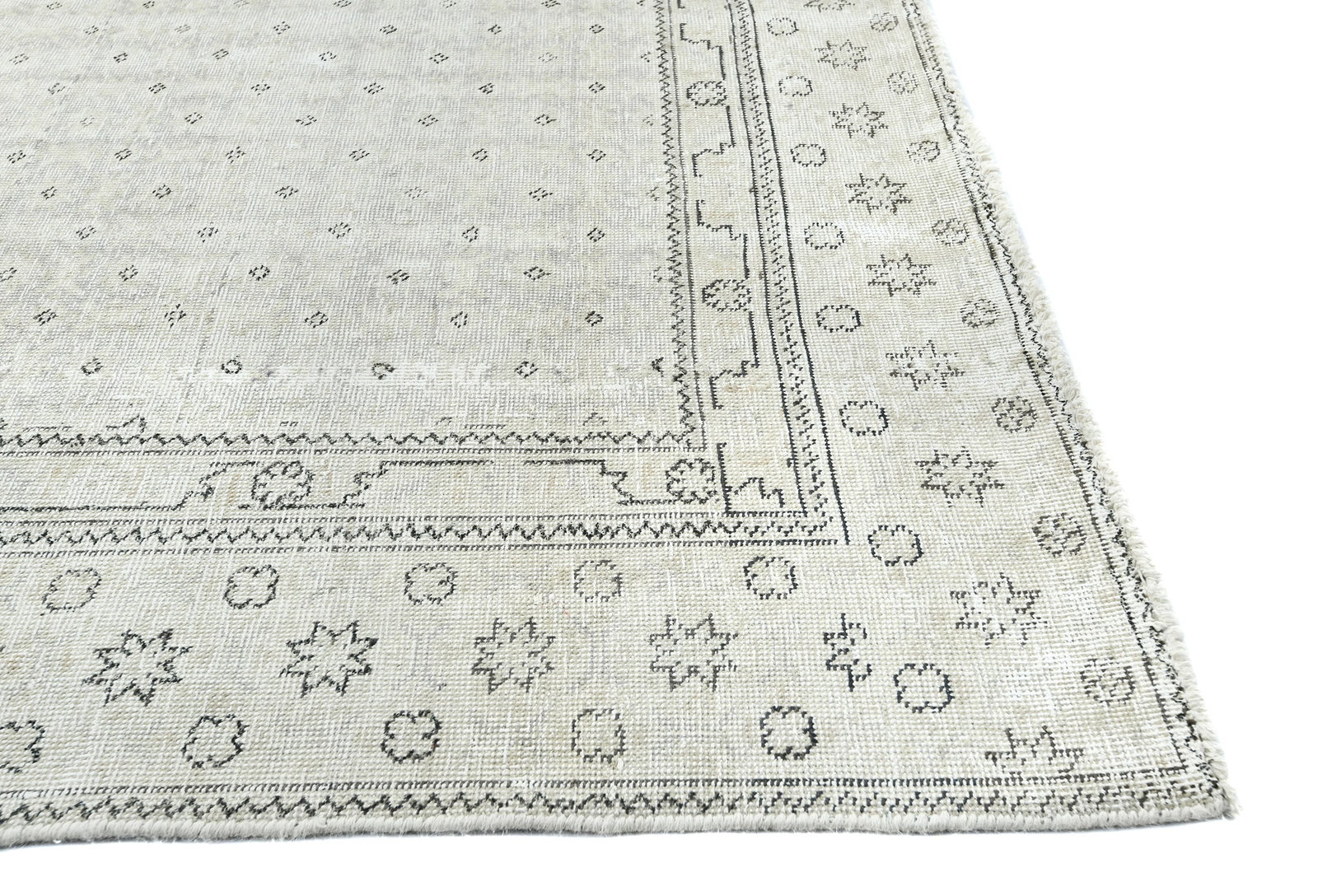 Antique Muted Floral 7'5X10'6 Distressed Vintage Oriental Rug - 9