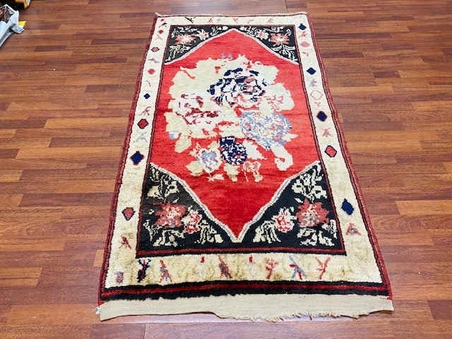 Antique Geometric Turkish Rug-4395: Title:Antique Geometric Turkish Rug-4395 Description:Beautiful antique Turkish village rug from central Turkey, size 3 ft. 4 inches by 6 ft. 4 inches, circa 1930, excellet with a good pile