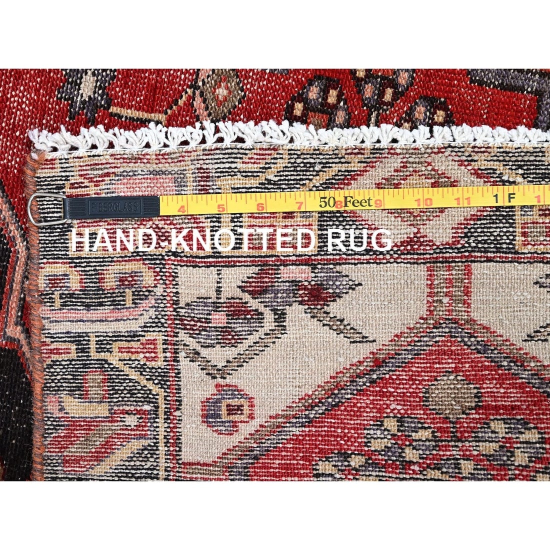 Ferrari Red Vintage Zoroastrian Bakhtiari Worn Wool Clean Oriental Rug - 7