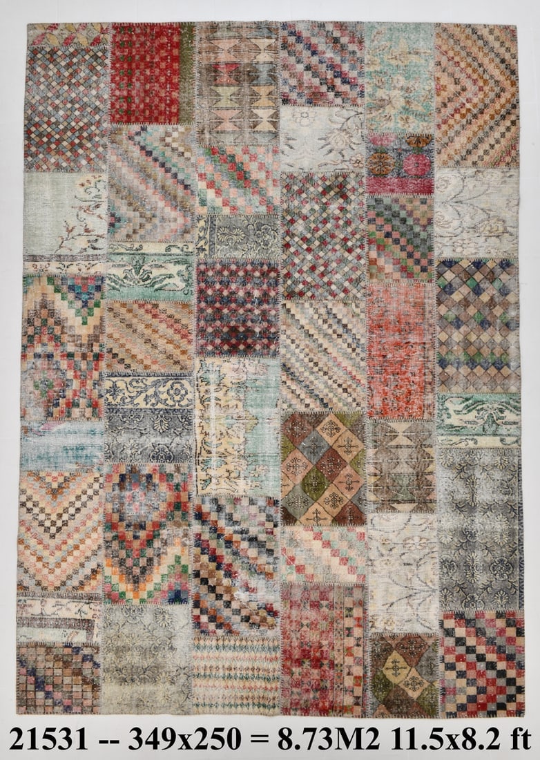 8'2'' x 11'5'' Handmade Vintage Wool Rug - 21531 (1 of 20)