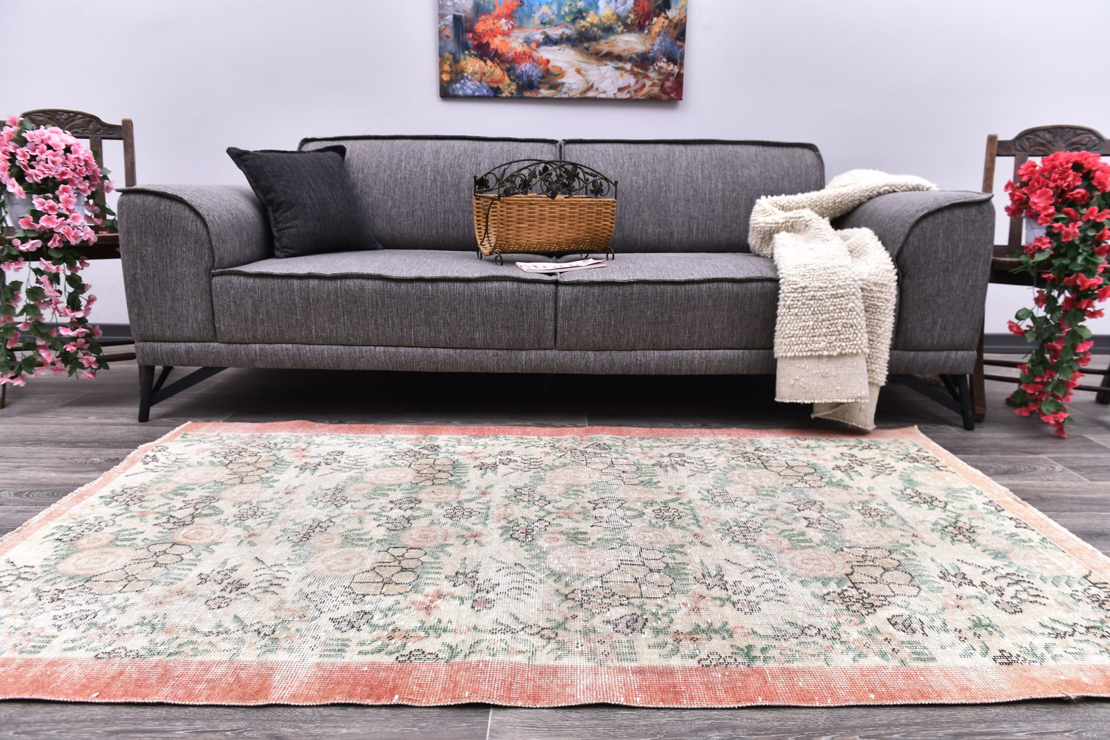3'7'' x 6'4'' Turkish Vintage Runner Rug - 244786: Title: 3'7'' x 6'4'' Turkish Vintage Runner Rug - 244786 Description:3'7'' x 6'4'' Turkish Vintage Runner Rug - 244786 Origin:Turkiye Date/Period:1960-90 Materials:Wool,Cotton Dimension:3'7''x6'4'' ft