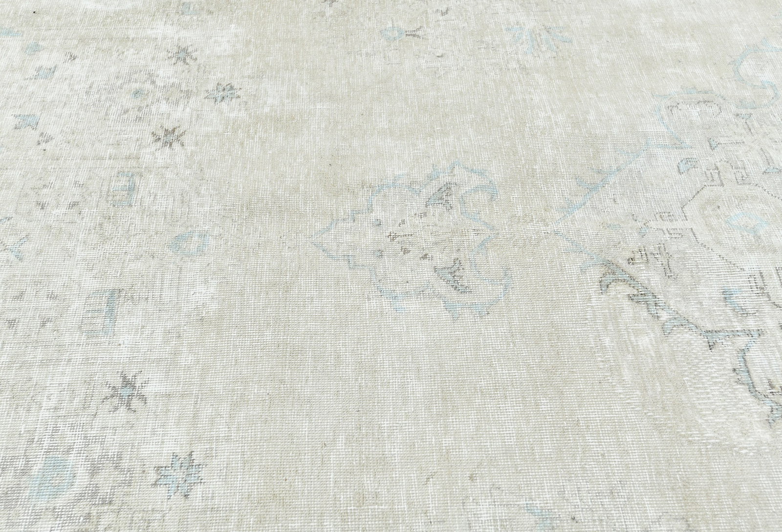 Antique Muted Beige Floral 8X11 Distressed Vintage Oriental Rug - 7