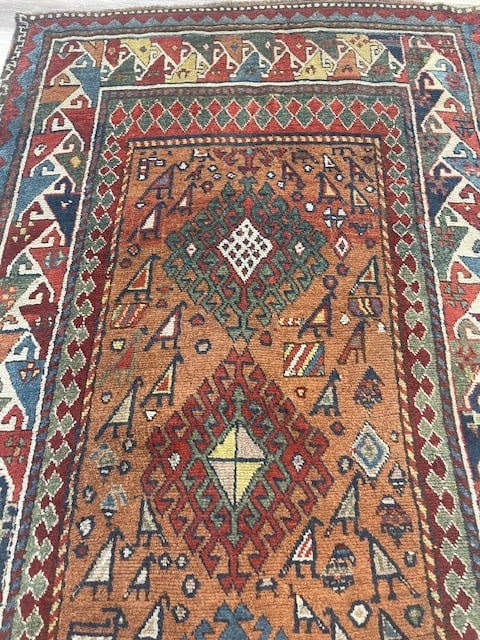 Antique Kazak Caucasian Runner- - 7