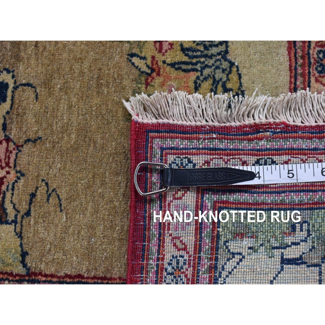White Antique Persian Pictorial Kashan Pictorial Hand Knotted Wool Rug - 11