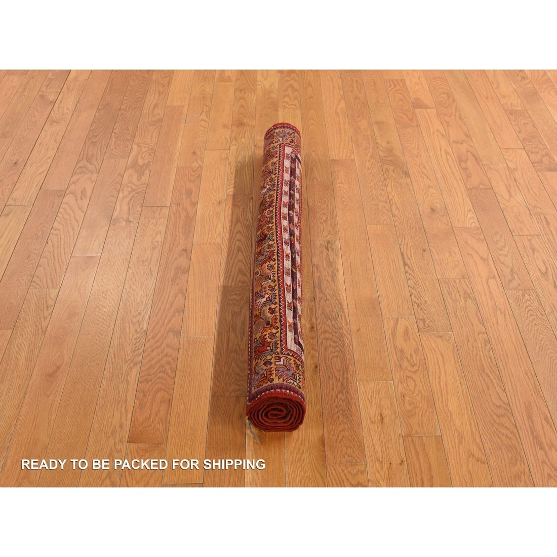 Pompeain Red Hand Knotted Antique Bergama Prayer Rug Wool Oriental Rug - 3