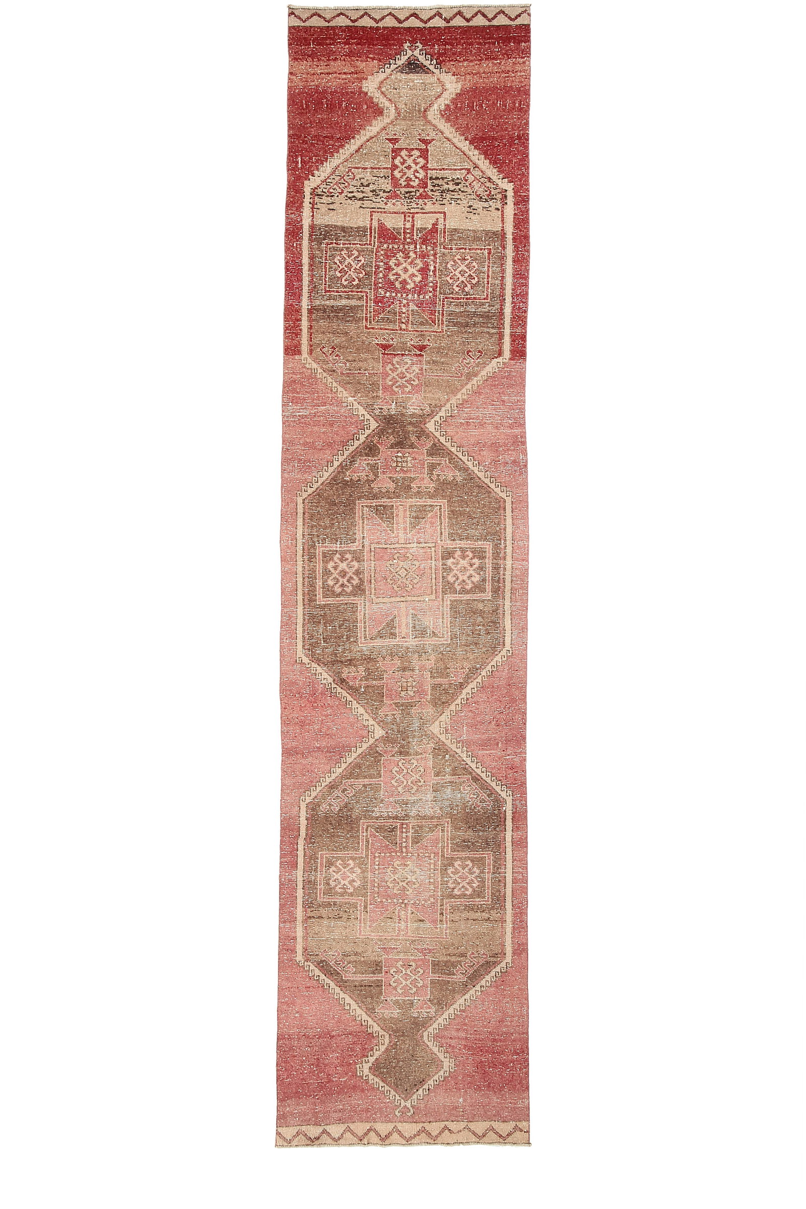 3'1'' x 13'8'' Turkish Vintage Runner Rug - 5653: Title: 3'1'' x 13'8'' Turkish Vintage Runner Rug - 5653 Description:3'1'' x 13'8'' Turkish Vintage Runner Rug - 5653 Origin:Turkiye Date/Period:1960-90 Materials:Wool,Cotton Dimension:3'1''x13'8''