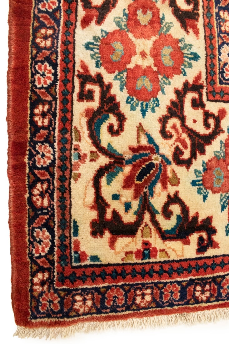 Vintage Orange-red Traditional 10X14 Mahal Persian Rug - 16