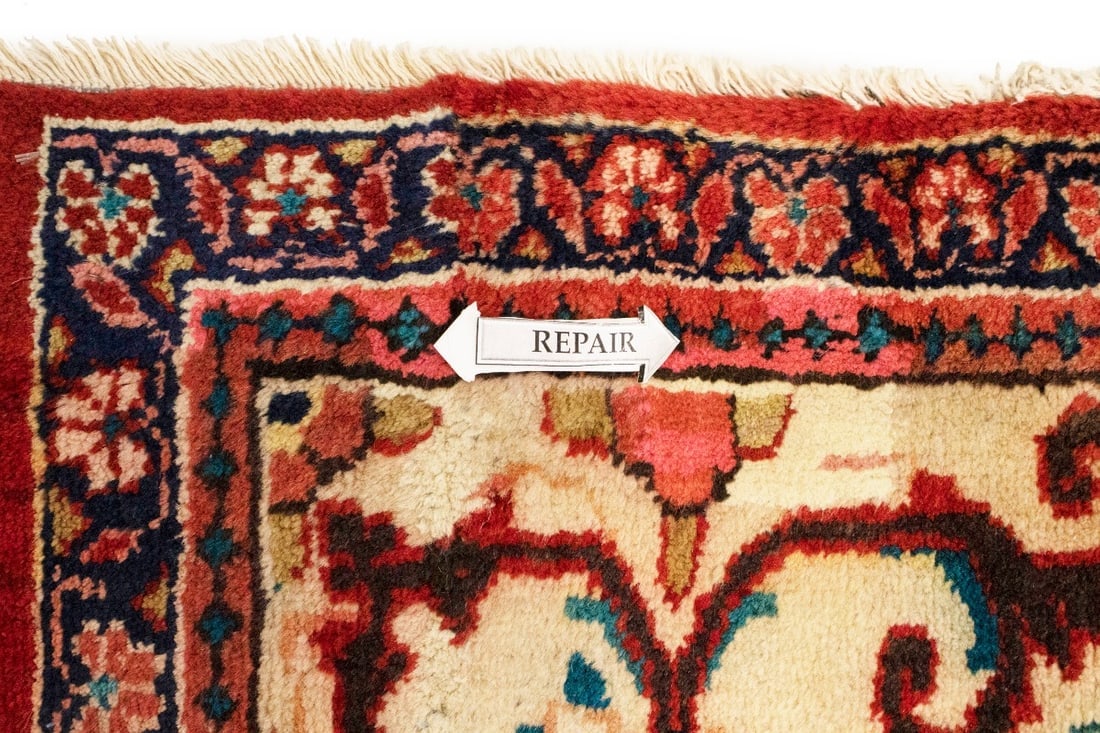Vintage Orange-red Traditional 10X14 Mahal Persian Rug - 17