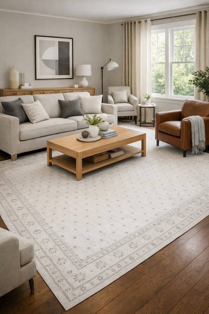 Antique Muted Beige Floral 8X11 Distressed Vintage Oriental Rug - 2