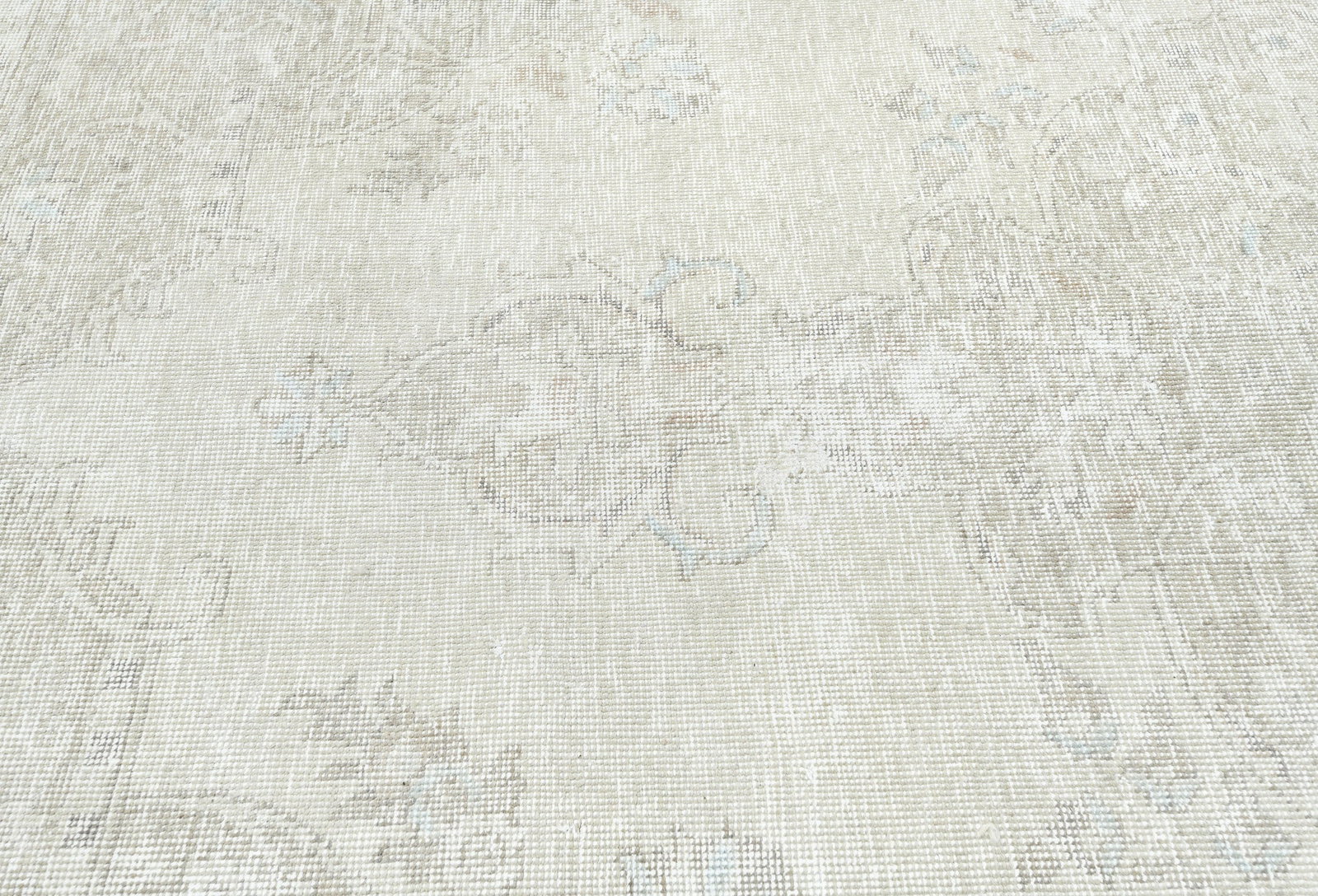 Muted Beige Antique Floral 8'3X10'9 Distressed Vintage Oriental Rug - 7