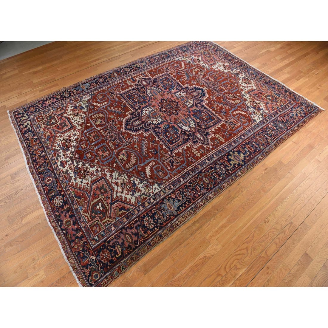 Red Antique Persian Heriz Clean Excellent Cond Hand Knotted Wool Rug - 4
