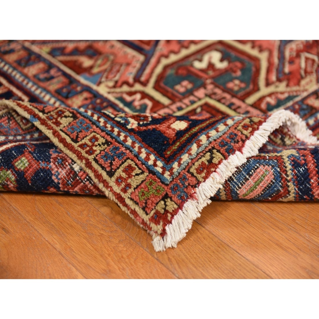 Red Antique Persian Heriz Clean Excellent Cond Hand Knotted Wool Rug - 5