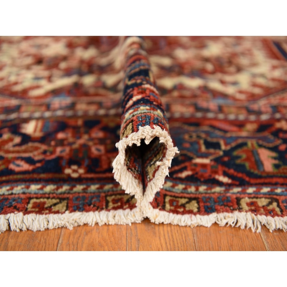 Red Antique Persian Heriz Clean Excellent Cond Hand Knotted Wool Rug - 6