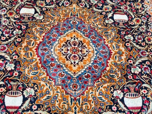 Vintage Persian Mashad- Kashmar rug-4555 - 9