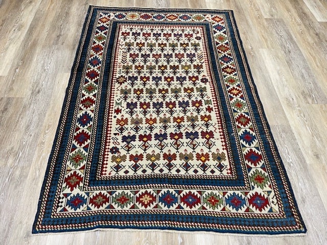 Antique Kube/Shirvan Caucasian Rug-4246: Title:Antique Kube/Shirvan Caucasian Rug-4246 Description:Lovely antique Kuba/ Shirvan rug from northeast Caucasian, size 4 ft by 5 ft. 9 inches , circa 1890 in excellent condition with all over desig