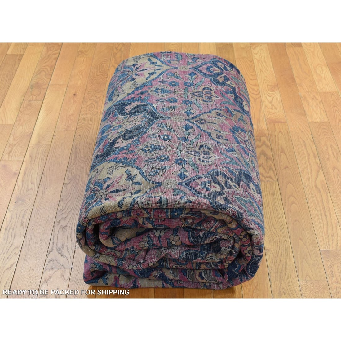 Pink Antique Persian Taftanjian Sarouk 300 KPSI Wool Hand Knotted Rug - 9