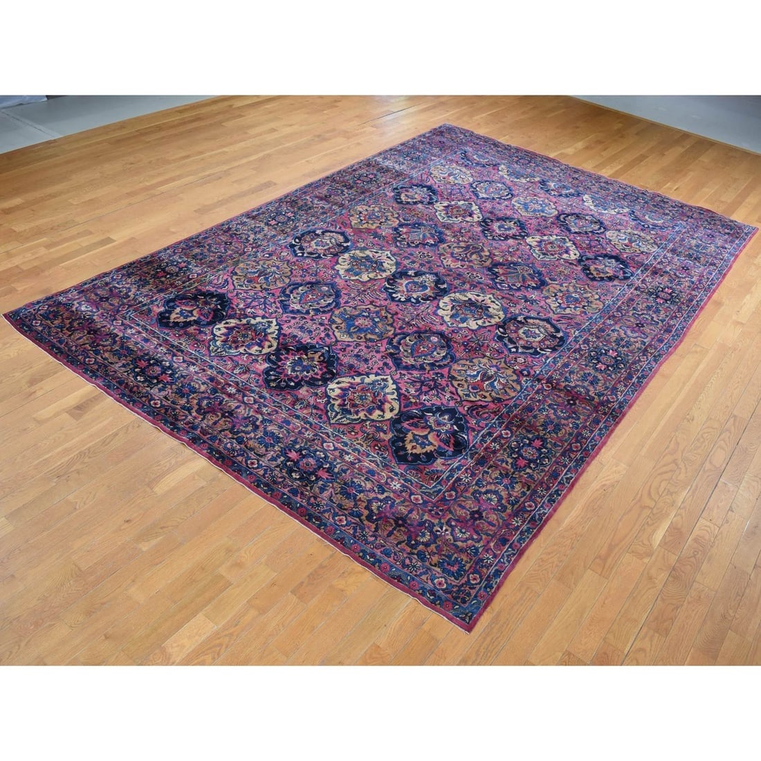 Pink Antique Persian Taftanjian Sarouk 300 KPSI Wool Hand Knotted Rug - 3