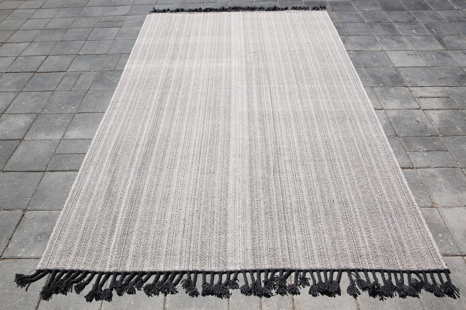 7'0'' x 9'9'' Handmade Vintage Wool Patchwork Rug - 437 - 2
