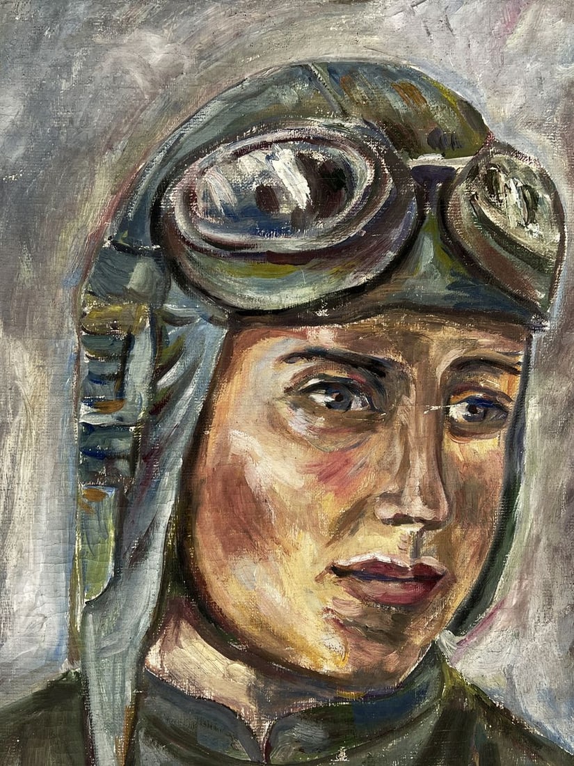 Oil painting Portrait of a female pilot Konstantin Artseulov - 4