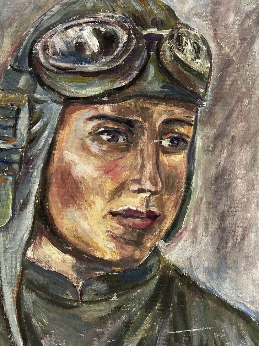 Oil painting Portrait of a female pilot Konstantin Artseulov - 7