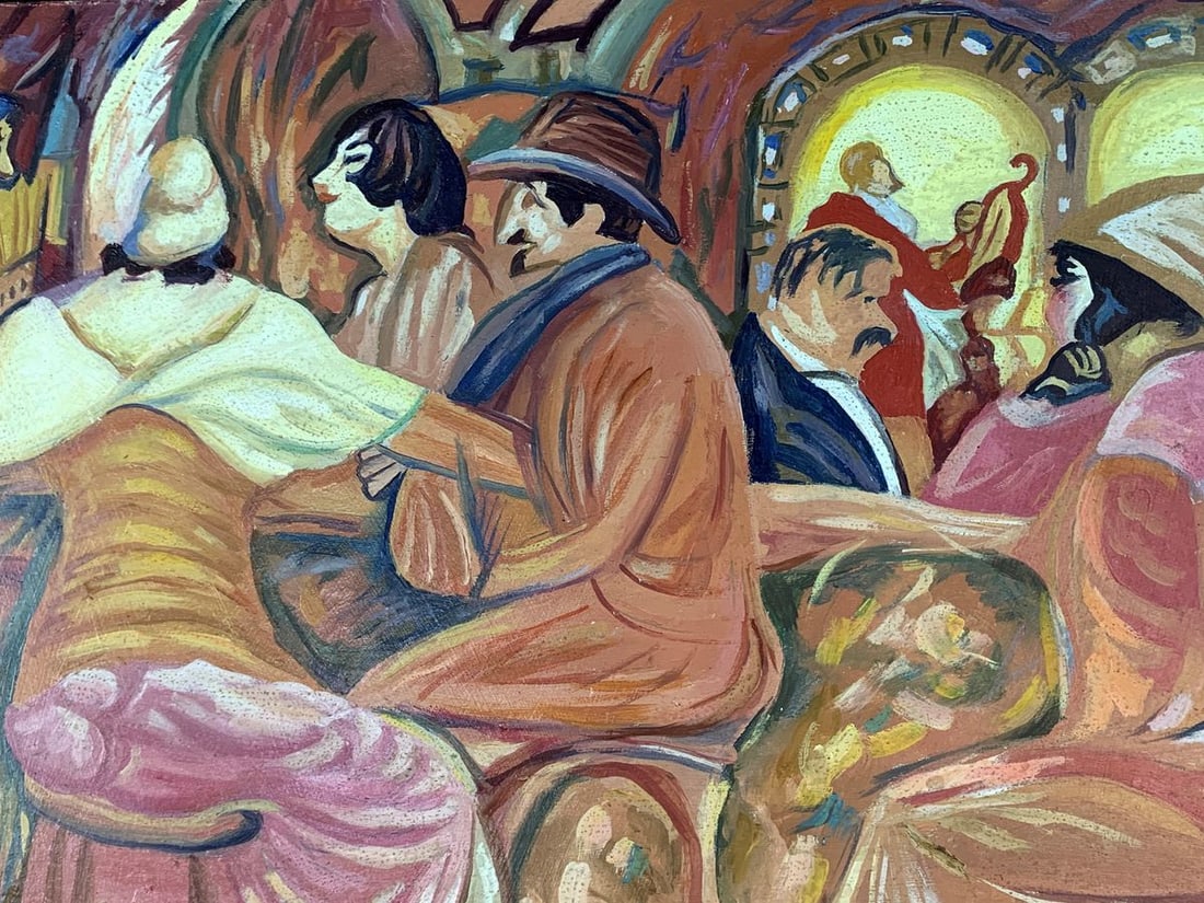 Oil painting French cafe (based on Boris Grigoriev) Victor Konotopsky - 4