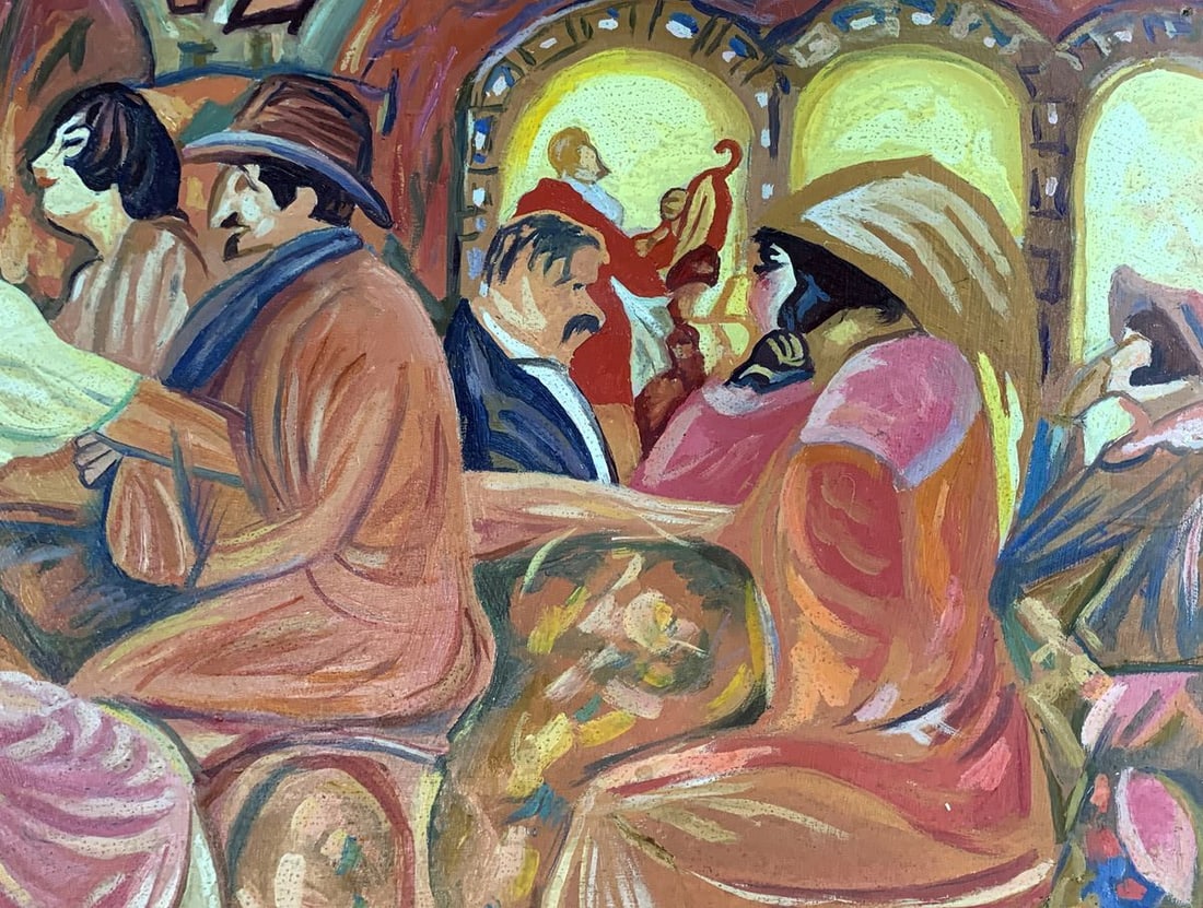 Oil painting French cafe (based on Boris Grigoriev) Victor Konotopsky - 5