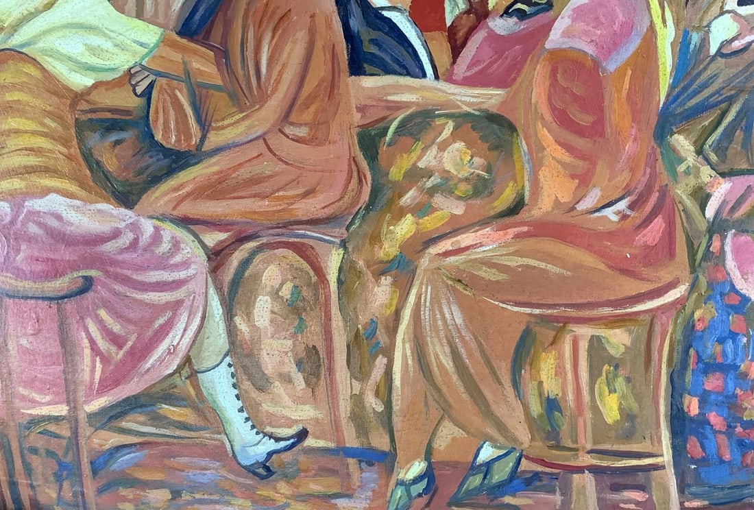 Oil painting French cafe (based on Boris Grigoriev) Victor Konotopsky - 6