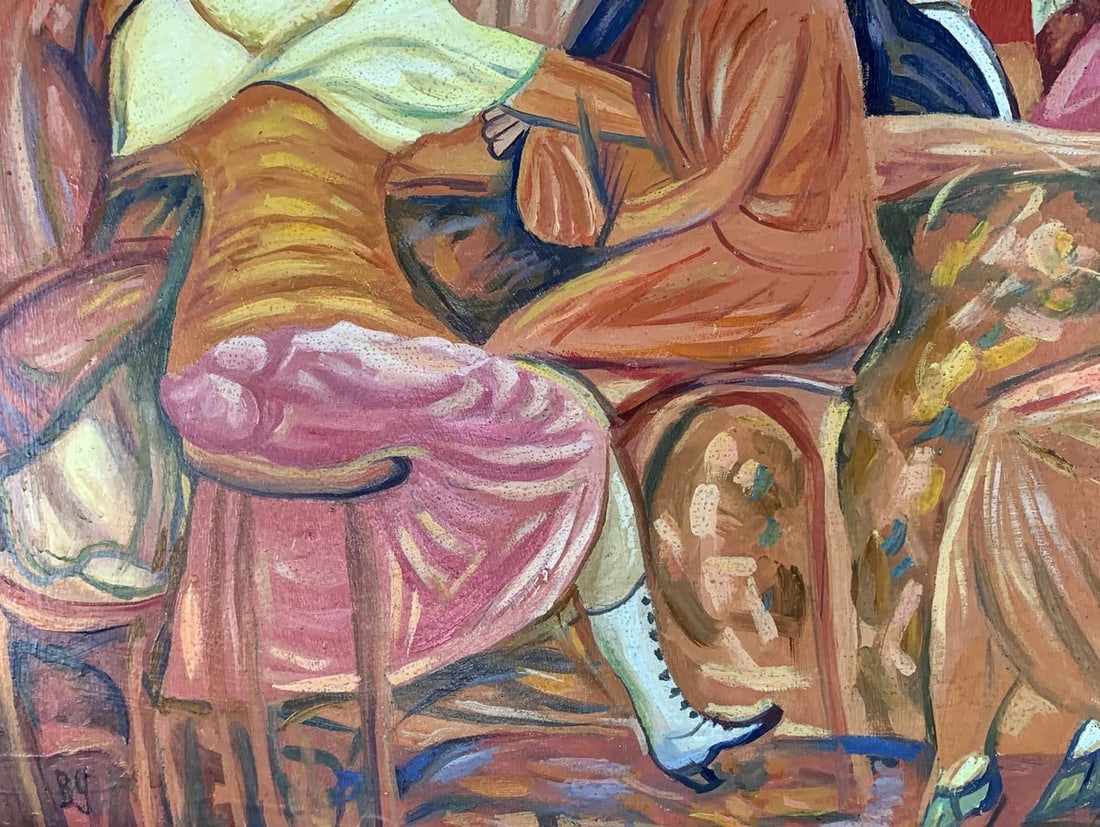Oil painting French cafe (based on Boris Grigoriev) Victor Konotopsky - 8