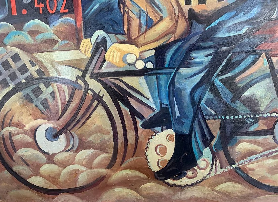 Abstract oil painting By bike (based on Lyubov Popova) V. Konotopsky - 7