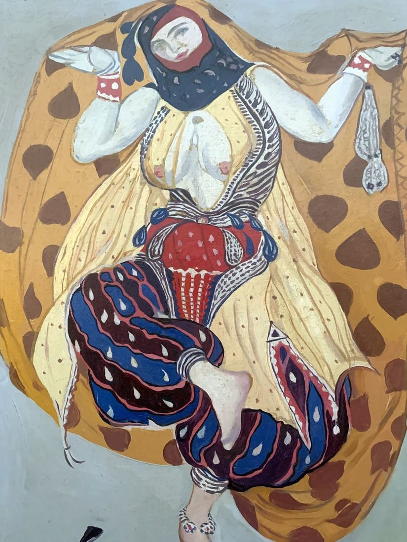 Abstract oil painting Portrait of a girl (based on Lev Bakst) V. Konotopsky - 2